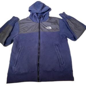THE NORTH FACE MENS HOODIE REVERSIBLE FULL ZIP JACKET SIZE LARGE BLUE